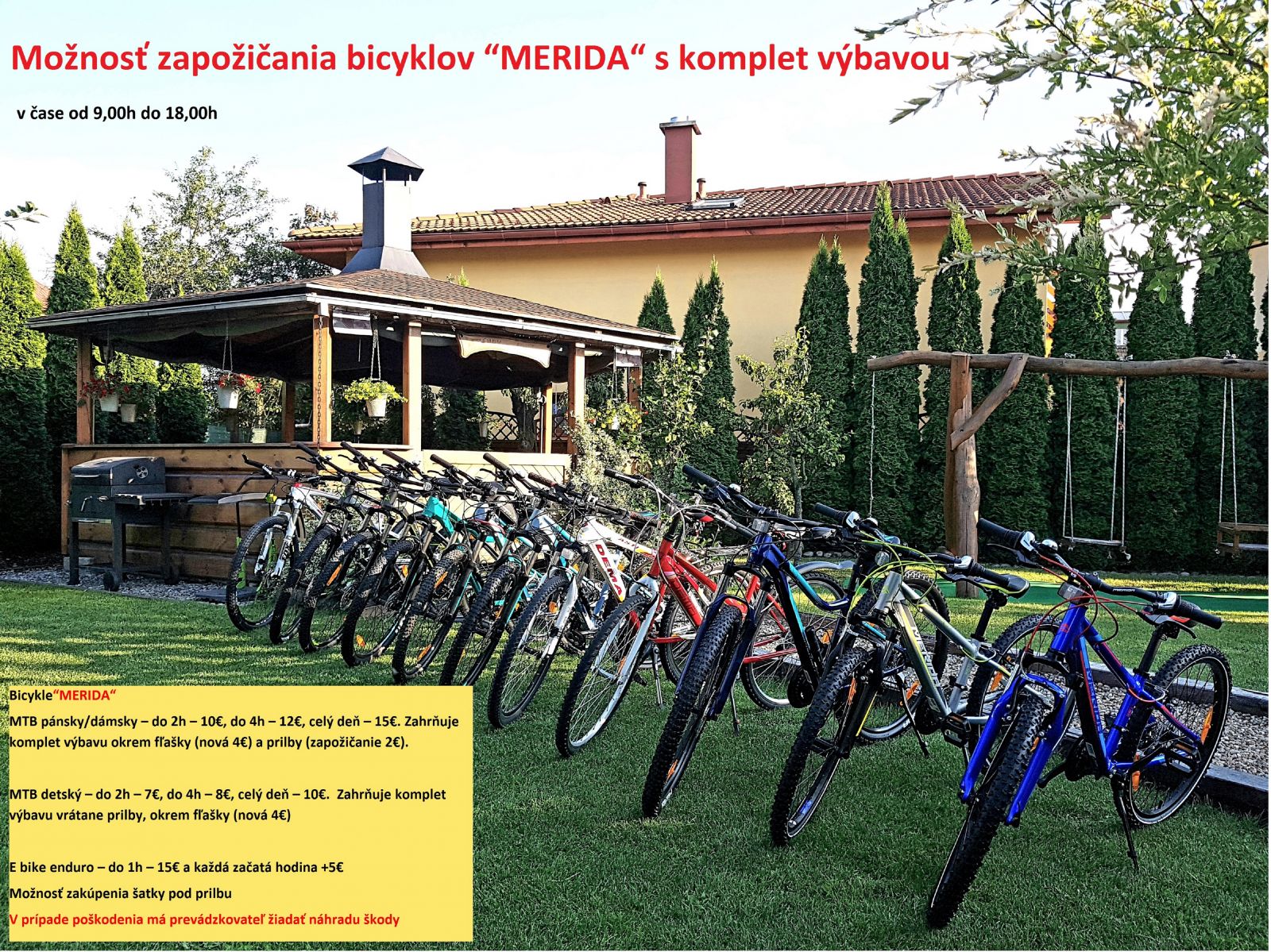 požičovňa bicyklov Mrzkáň